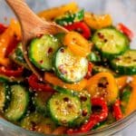 Cucumber and Sweet Pepper Salad with Sesame Ginger Dressing Recipe