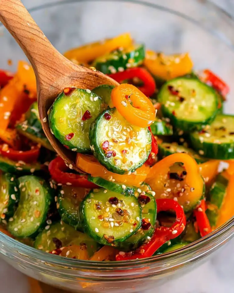 Cucumber and Sweet Pepper Salad with Sesame Ginger Dressing Recipe