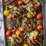 Grilled Boneless Chicken Thighs with Greek Marinade and Ladolemono Sauce Recipe