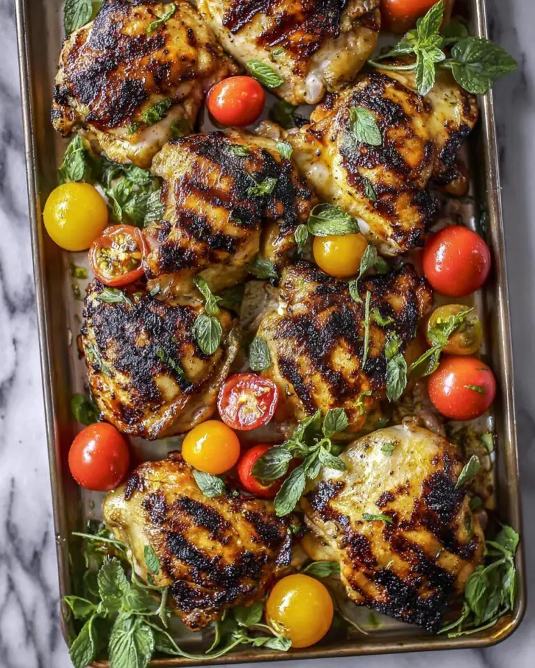 Grilled Boneless Chicken Thighs with Greek Marinade and Ladolemono Sauce Recipe