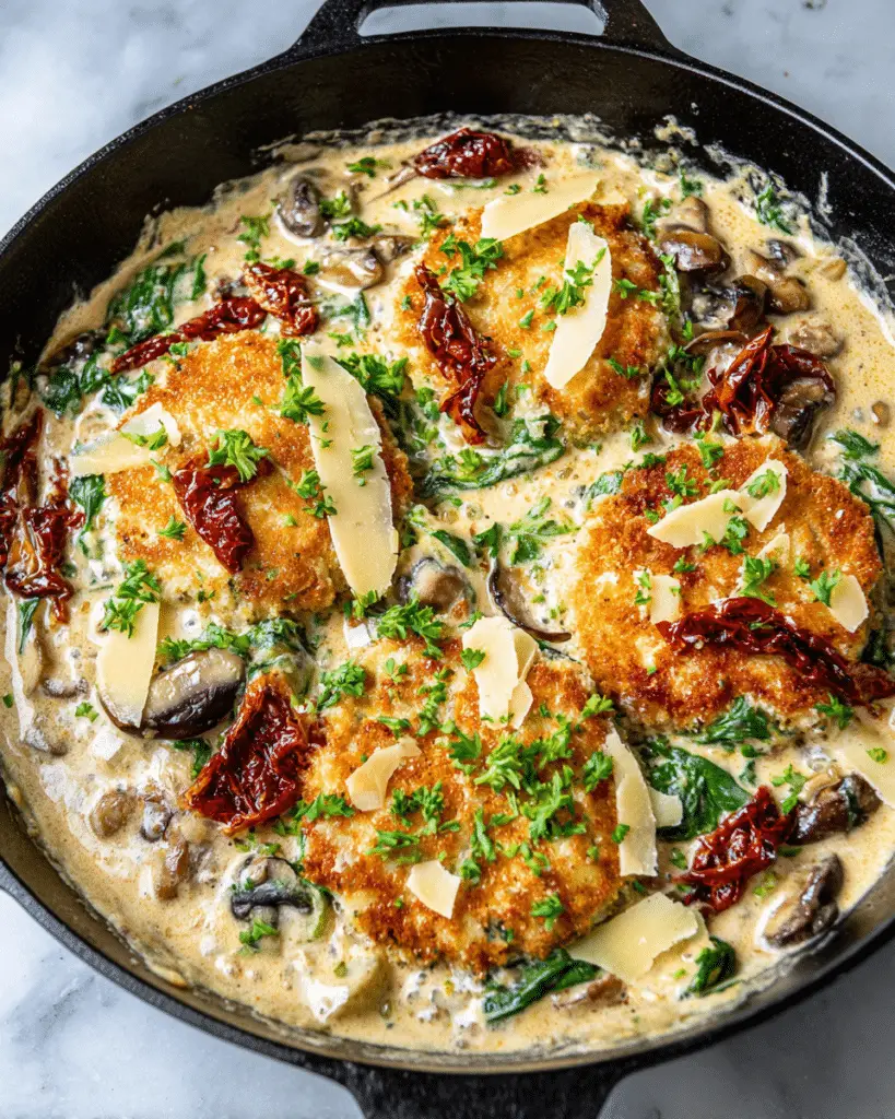 Creamy Vegan Chicken & Roasted Garlic Skillet Recipe