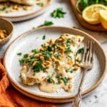 Easy Baked White Fish with Tahini and Toasted Pine Nuts Recipe