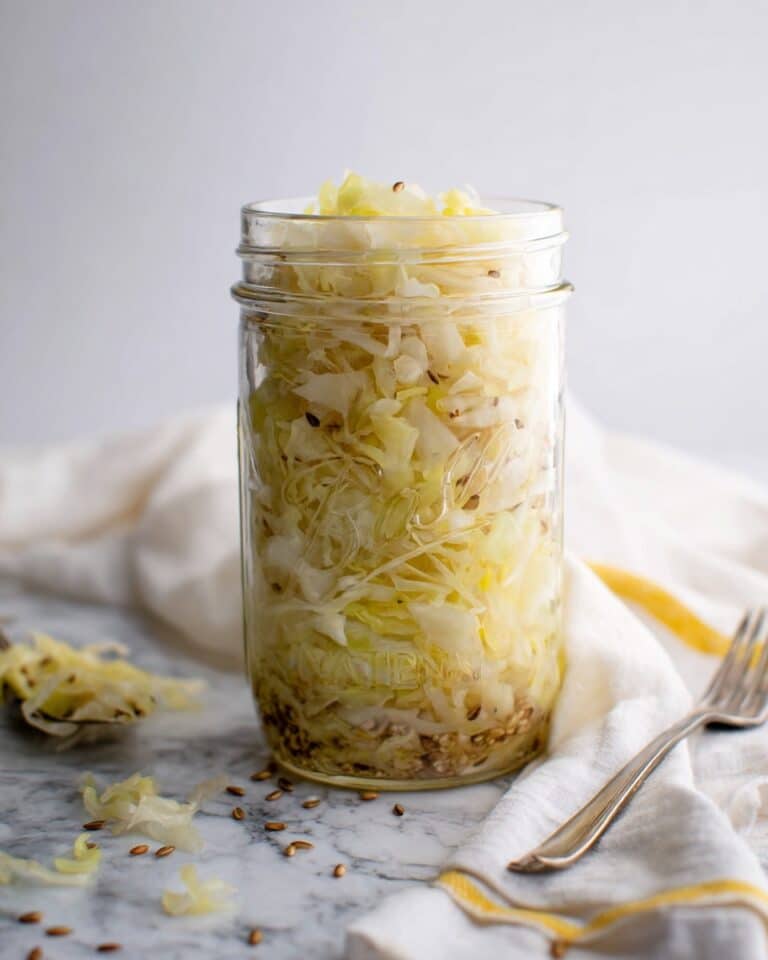How to Make Homemade Sauerkraut with Cabbage and Caraway Seeds Recipe