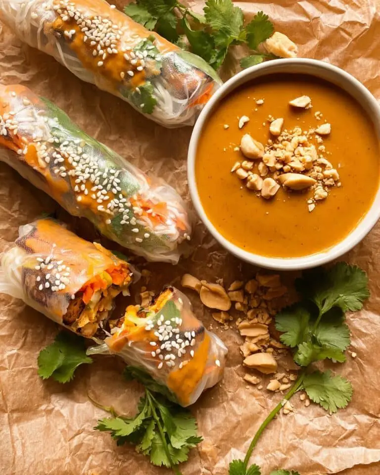 Chicken Summer Rolls with Peanut Dipping Sauce Recipe