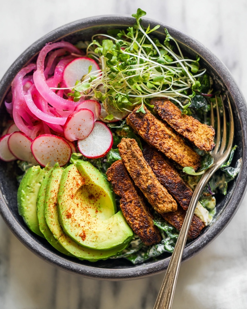 Blackened Tempeh Salad with Cajun Ranch Dressing Recipe