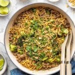 Sesame Ground Beef Peanut Noodles Recipe