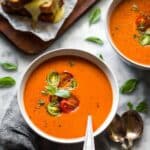 5-Ingredient Roasted Red Pepper and Fresh Tomato Soup Recipe