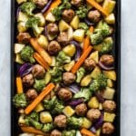 Chicken Meatball & Roasted Vegetable Sheet Pan Dinner Recipe