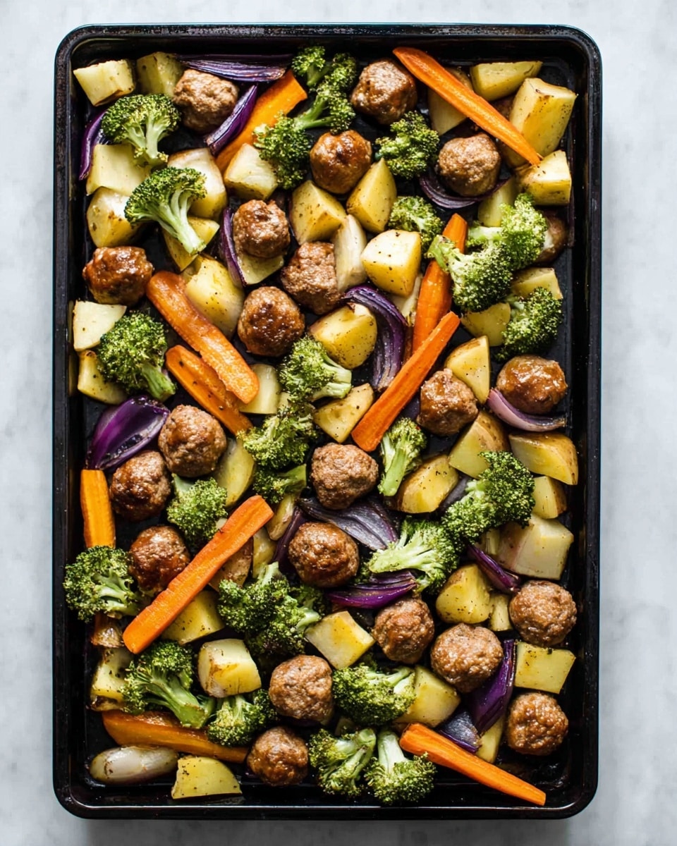 Chicken Meatball & Roasted Vegetable Sheet Pan Dinner Recipe