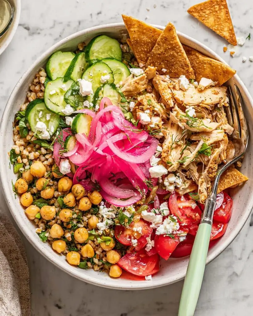 Greek Chicken Bowls with Lemon Tahini Dressing Recipe