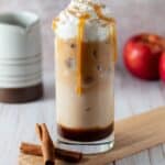 Caramel Apple Iced Latte with Cinnamon Apple Syrup and Cold Foam Recipe