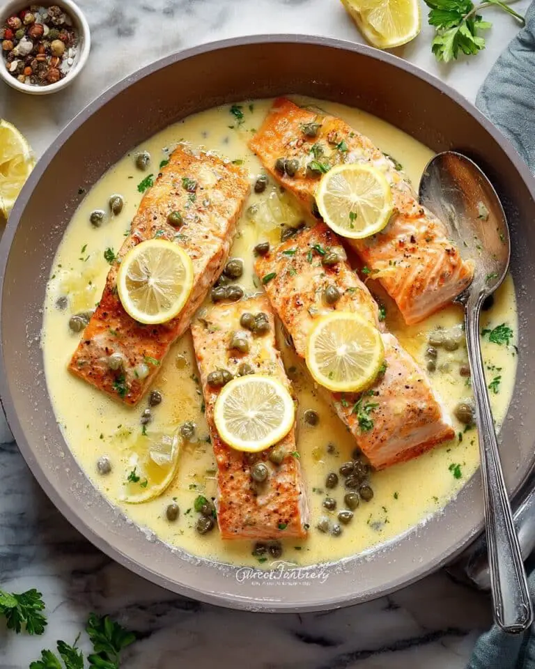 Salmon with Capers Cream Sauce Recipe