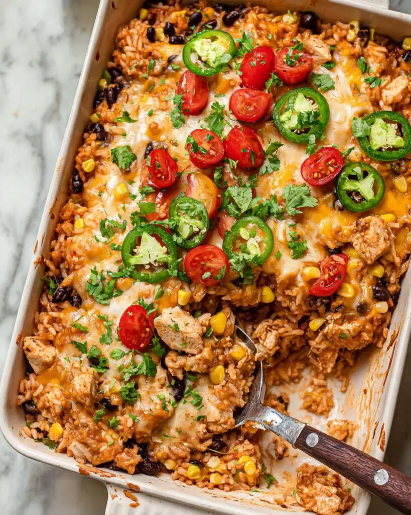 Dump and Bake Taco Chicken and Rice Casserole Recipe