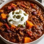 Pumpkin and Bean Ground Beef Chili Recipe