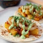 Butternut Squash Tacos with Cilantro Lime Avocado Sauce Recipe