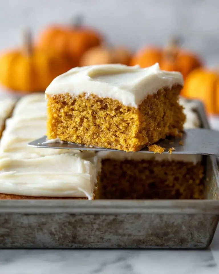 Pumpkin Sheet Cake Bars with Cream Cheese Frosting Recipe