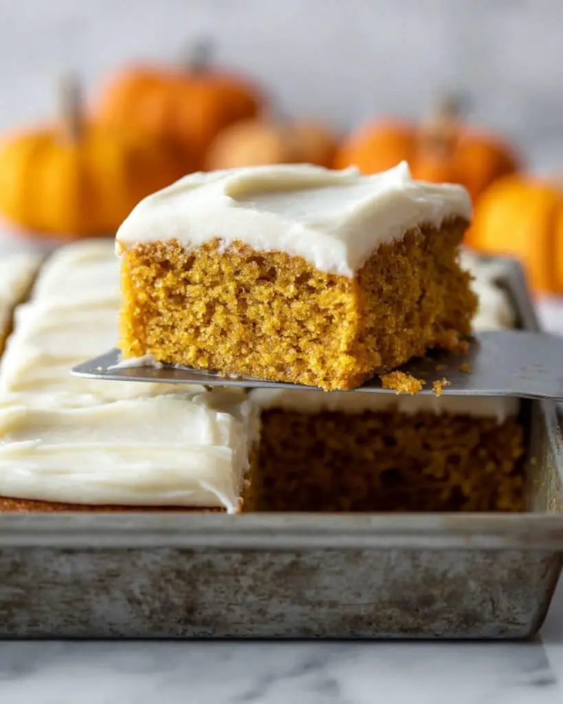 Pumpkin Sheet Cake Bars with Cream Cheese Frosting Recipe