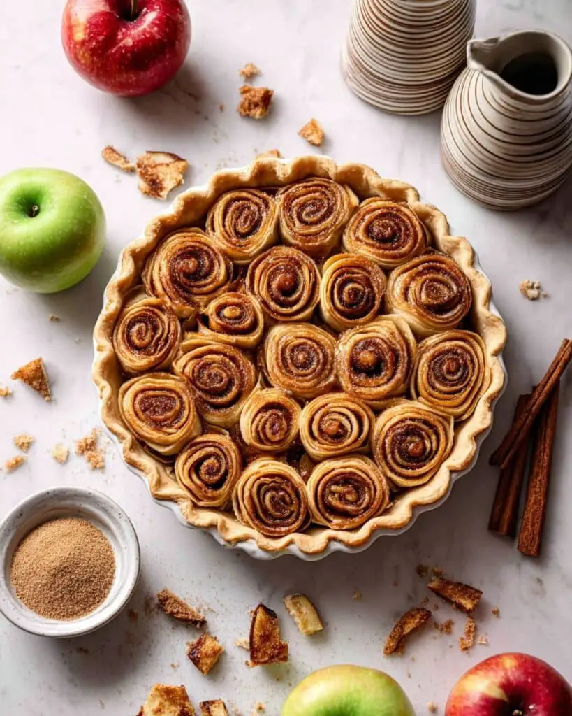 Cinnamon Roll Apple Pie (Vegan) Recipe